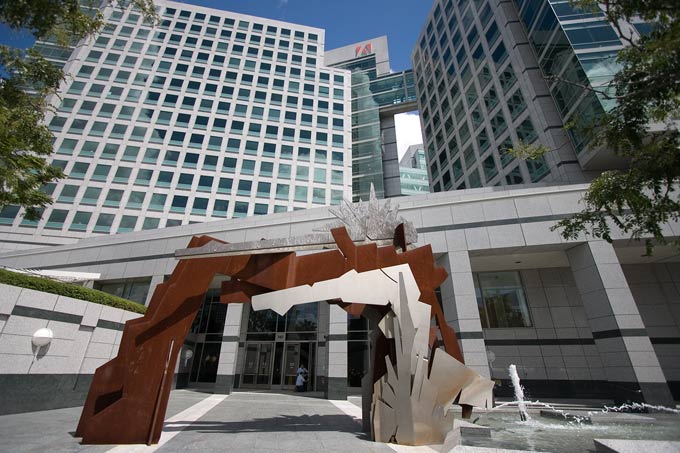 Adobe towers exterior