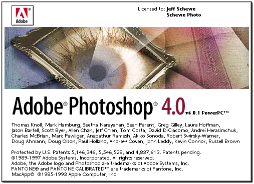 Photoshop 4.0 splash screen