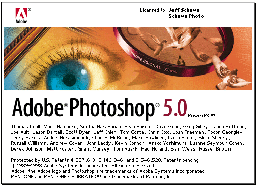 Photoshop 5.0 splash screen