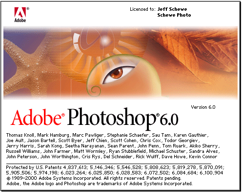 Photoshop 6.0 splash screen